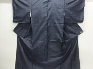 変わり格子模様織出し本場泥大島紬着物